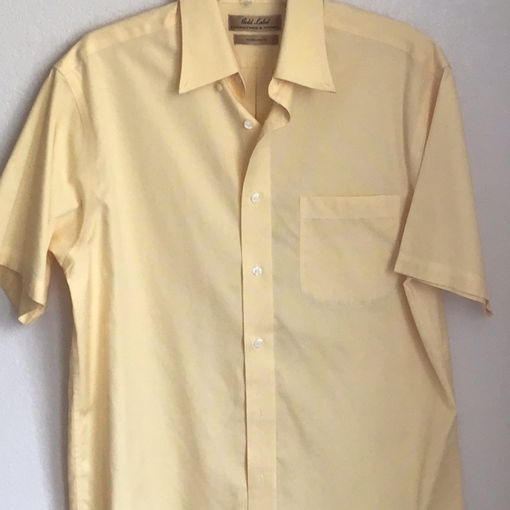 Roundtree & Yorke Gold Label Yellow Men’s Short Sleeve Shirt
